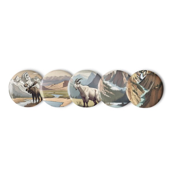 Rocky Mountains National Parks Pin Buttons (Set of 5) - Image 2
