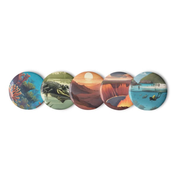 Tropical National Parks Pin Buttons (Set of 5) - Image 2