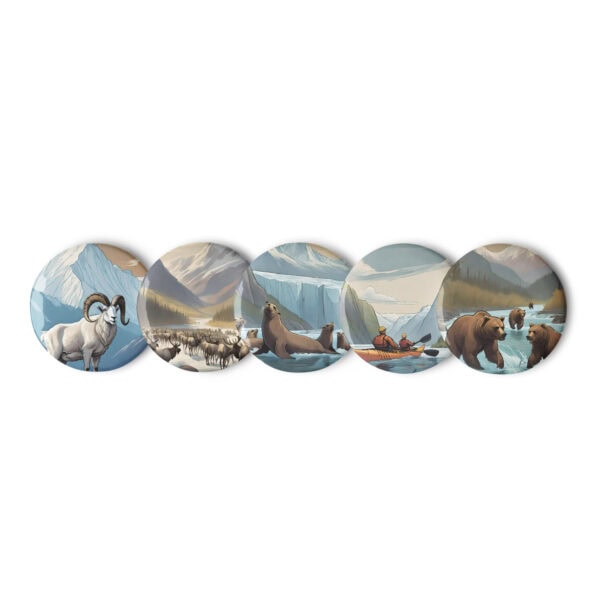 Alaska National Parks Pin Buttons (Set of 5) - Image 2