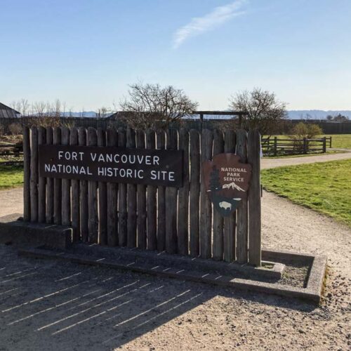 Fort Vancouver National Historic Site entrance sign, Washington State