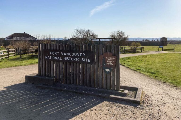 Fort Vancouver National Historic Site entrance sign, Washington State