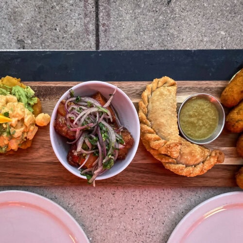 Cuban food platter in Miami Beach, Florida