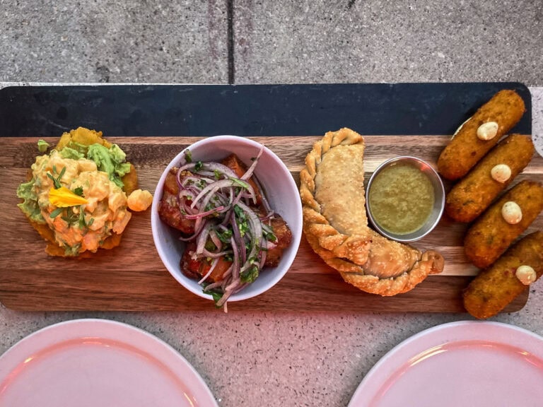 Cuban food platter in Miami Beach, Florida
